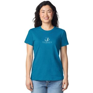 Camiseta de Cuello Redondo de Algodón para Mujer, Manga Corta, Informal, Suave, Transpirable, Cómoda, Corte Regular, Básica, Ropa de Moda para el Día a Día - Product Image 1