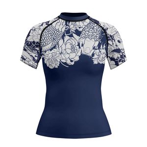 เสื้อแรชการ์ดสั่งทำพิเศษสำหรับทุกเพศ OEM ซับลิเมชั่น UPF 50 ป้องกันรังสียูวีสำหรับกีฬาทางน้ำ ผ้าโพลีเอสเตอร์รัดรูป ขายส่งจากโรงงาน OEM ไม่ใช่เสื้อ No Gi - Product Image 5