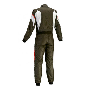 Trendy Premium Men's Olive <b>Red</b> White Motorcycle Racing <b>Suit</b> Full Sleeve Windproof Color Blocked Polyester Jumpsuit All Season - Product Image 3