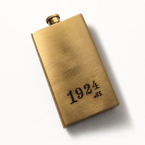 Gourde à liqueur vintage en laiton 6 oz, gourde de poche personnalisée gravée, gourde à whisky en acier inoxydable, gourde de voyage, cadeau pour homme - Product Image 1