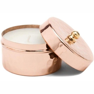 Pot à bougie de luxe en cuivre doré rose avec couvercle gaufré vintage, récipient vide pour bougies, vente en gros, pour la fabrication de bougies - Product Image 5