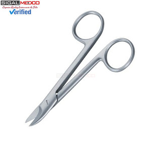 Ciseaux courbés Beebee Crown 4,25 / 10,5 CM à une face dentelée, instrument chirurgical manuel pour la coupe des tissus en clinique - Product Image 6
