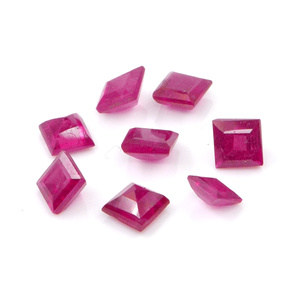 Rubis naturels de Bangkok, carrés calibrés de 3 mm, pierres précieuses de rubis naturelles facettées, prêtes à l'emploi pour la création de bijoux - Product Image 4