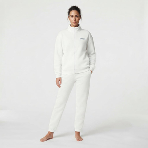 HAWK EYE Sudadera Deportiva Blanca para Mujer, con Cierre Completo, Color Sólido, con Bolsillos Laterales, Corte Regular, para Otoño - Product Image 3