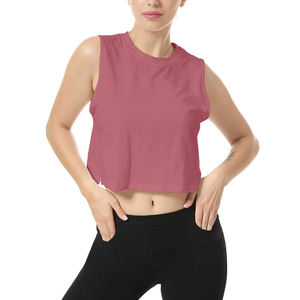 Women's Red Crop <b>Top</b> Black White Stripe Crew Neck Drop Shoulder Short Sleeve Breathable Eco-Friendly Casual Canvas T-Shirt - Product Image 2