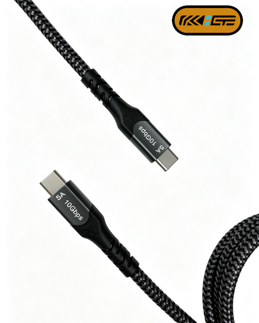 USB-C to C 5A 100W PD Fast Charging Braided Aluminum Alloy & Nylon Heavy Duty USB 3.2 Gen2 Sync Cable