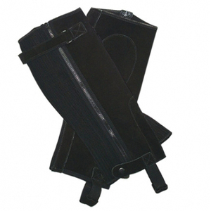 <b>Half</b> Synthetic Leather Genuine Leather English Horse Riding <b>Chaps</b> Durable Equestrian Leg Protection for Training Show - Product Image 3