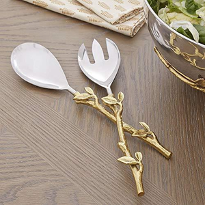 FAIZA CRAFT Ensemble de Couverts Écologiques en Acier Inoxydable Poli Miroir avec Manche en Aluminium – Vaisselle de Luxe Moderne pour Service de Salade à Domicile - Product Image 6