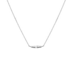 Collar de Barra Minimalista con Diamantes, Corte Baguette, Diamantes Cultivados en Laboratorio, Oro Sólido Real de 14K y 18K, Cadena con Colgante Pequeño y Delicado, Precio de Fábrica - Product Image 3