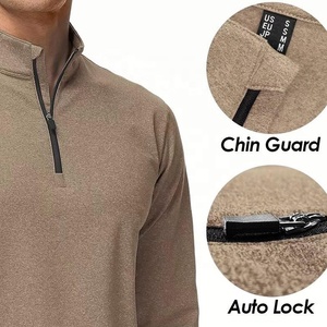 Sweat-shirt à demi-fermeture éclair Logo personnalisé d'usine Hommes Golf 1/4 Sweat-shirt à col montant à demi-fermeture éclair Chemise pull à demi-fermeture éclair - Product Image 4