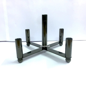 Candelabro Metálico Plegable de 5 Brazos, Chapado en Níquel PVD Negro Elegante, de Calidad Premium, Hecho a Mano, Duradero, Resistente al Calor y Portátil - Product Image 1