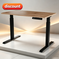 Bureau de jeu électrique réglable en hauteur pour télétravail, table de travail PC assis-debout avec pieds métalliques pour salle de jeux à domicile