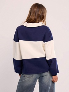Sudadera con capucha extragrande de media cremallera para mujer, de manga larga, de poliéster/algodón, de secado rápido y transpirable, para invierno - Product Image 2