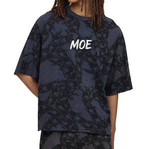 Camisetas para Hombre con Estampado de Cadena en Toda la Superficie, 240 GSM, Algodón, Estilo Urbano, Personalizables con Logotipo, Marca Privada, Fabricante de Ropa OEM - Product Image 2