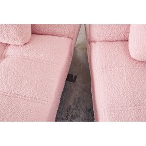 Divano Letto Rosa in Tessuto Teddy da 71 Pollici con Gambe in Metallo Dorato Convertibili e Funzione Futon - Product Image 5