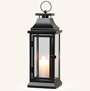 Farol de Metal y Vidrio en Oferta, con Acabado Negro Brillante, para Decoración de Interiores y Exteriores, Hecho a Mano y Personalizado - Product Image 3