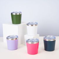 Tasse à café en acier inoxydable avec logo personnalisé, double paroi, isolée sous vide, mug de voyage réutilisable, vente en gros, tasse thermique pour le bureau et le camping