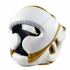 Protectores de cabeza de boxeo de Entrenamiento Personalizados al por mayor, protectores de cabeza de Taekwondo de color blanco y dorado, protectores de cabeza de combate MMA de cuero para boxeo - Product Image 2