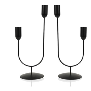 Premium Gold And <b>Black</b> Metal <b>Candlestick</b> Holders Elegant Nordic Taper Candle Stand for Wedding Centerpieces Luxury Dining Table - Product Image 2