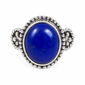 925 Sterling Silver Blue <b>Lapis</b> <b>Lazuli</b> <b>Ring</b> Handmade Bohemian September Birthstone Gemstone Statement <b>Ring</b> Fine Jewelry Wholesale - Product Image 1