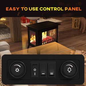 Caminetto Elettrico Autoportante da 24 Pollici con Fiamma Realistica, 1000W/1500W, Temperatura Regolabile, Nero - Per Uso Domestico - Product Image 6