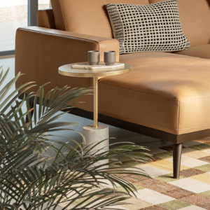MODERN HANDMADE <b>GOLD</b> IRON MARBLE TOP PEDESTAL <b>TABLE</b> with <b>GOLD</b> ACCENT for LIVING ROOM HOME DECOR & FARMHOUSE - Product Image 3