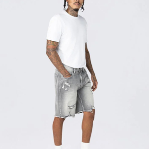 Nuevos shorts de mezclilla más vendidos para hombres adultos, transpirables y cómodos, de uso casual, teñidos en color liso, estilo urbano. - Product Image 3