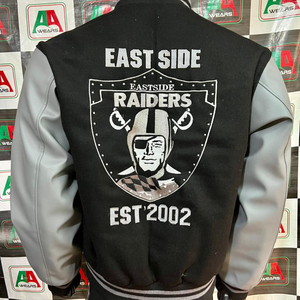 Chaqueta de Lana de Talla Grande, Chaqueta Universitaria con Mangas de Cuero y Lana, Bordado, Botones de Acero, Chaqueta de Motociclista Gruesa y Cálida - Product Image 2