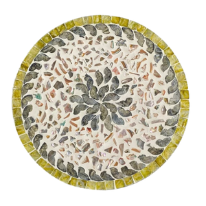 Bridal Shower Gift Mother of Pearl Placemat <b>White</b> Shell Inlay Charger for Romantic Wedding <b>Table</b> Decoration - Product Image 1