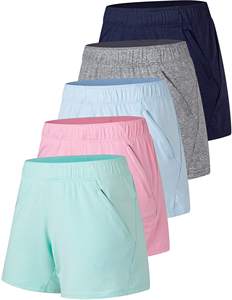 Shorts de Yoga de Cintura Alta Personalizados para Mujer, Control de Abdomen, Sin Costuras, Transpirables, para Gimnasio, con Bolsillos, Color Sólido - Product Image 1