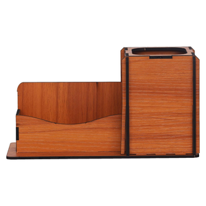 Porte-stylo classique en bois massif avec emplacements pour cartes de visite, 100% bois naturel, design personnalisé, porte-stylo de luxe - Product Image 1