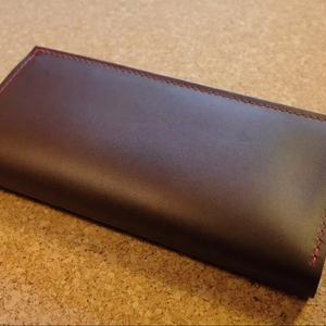 Colección Slim 100% Cartera larga de cuero de vaca para tarjetas y efectivo Estilo vintage con cierre abierto - Product Image 1