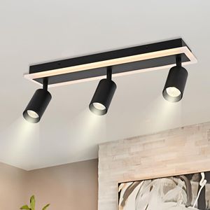 Apparecchi di illuminazione a binario flessibile a 3 luci a soffitto nero luce Spot direzionale per cucina soggiorno specchio a parete - Product Image 1