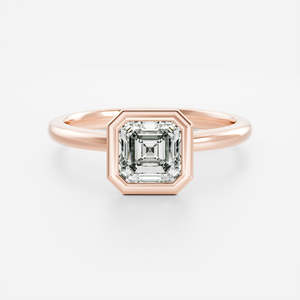 Bague de fiançailles solitaire de luxe en or massif 14 carats avec diamant de laboratoire taille Asscher classique de 1 à 4 carats, certifiée IGI, cadeau unisexe - Product Image 6