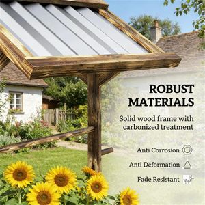 Fioriera a Forma di Pozzo dei Desideri in Legno Color Cuoio che Aggiunge un Tocco di Eleganza al Tuo Giardino - Product Image 3