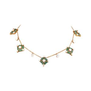 Collier pendentif Gajaah super mignon en argent sterling 925 avec émeraude, pierre verte et halo de cristaux, bijoux pour femmes - Product Image 2