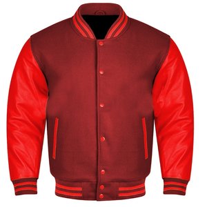 Vintage Style Bomber <b>Jacket</b> PU <b>Leather</b> Wool Embroidered Patchwork <b>Winter</b> High Street - Product Image 1