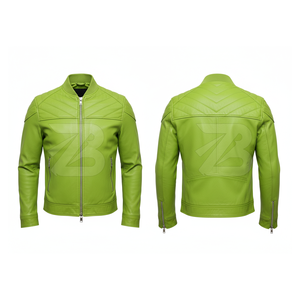 2023 Custom Men's Full Sleeves Leather <b>Jacket</b> Street Wear Style with Stand Collar Hood <b>Winter</b> Pocket Decoration High Quality - Product Image 1