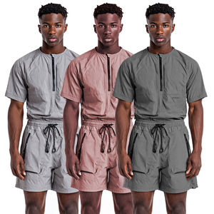 Shorts de Natación de Secado Rápido para Hombre, Color Sólido, con Cordón en la Cintura y Bolsillos, Rojo/Rosa - Product Image 5