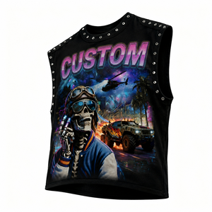 Camiseta sin mangas Glory Custom Black DTG con estampado gráfico, 100% algodón, tela suave y transpirable, manga corta, para un uso cómodo unisex. - Product Image 4