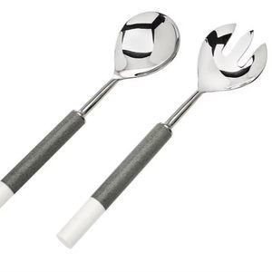 Ensemble de Cuillères à Salade Simples et Élégantes avec Manche en Résine, Cuillère à Salade en Acier Inoxydable, Passe au Lave-Vaisselle, Cuillère de Service pour la Cuisine - Product Image 1