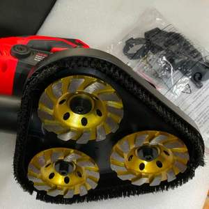 Potente pulidora de pisos portátil GS-8230 de 3 cabezales, 2450W, pulidora de concreto 220V, máquina de pulido de terrazo y epoxi con motor de diamante - Product Image 4