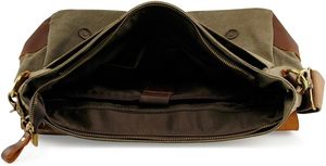 Sac messager vintage en toile imperméable, grand format, fermeture éclair robuste, toutes saisons, usage quotidien, usage professionnel, style homme - Product Image 4