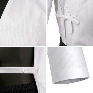 Uniforme de Taekwondo Blanco con Cinturón Negro, Kit de Dobok Gi de Artes Marciales con Pantalones Negros - Product Image 5