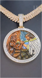 Colgantes de diamantes con letras estilo hip hop VVS hechos a medida, colgantes personalizados de lujo en plata 925 chapada en oro de 14K para unisex. - Product Image 3