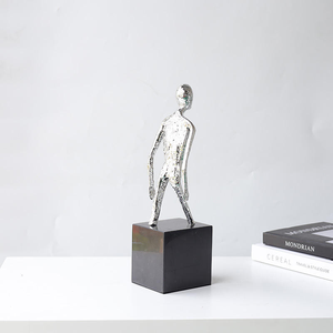 Statue abstraite en alliage d'aluminium, demi-corps, décorations pour hôtel et salon, artisanat d'art métallique - Product Image 5