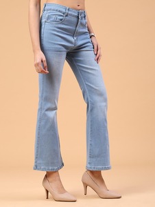 Abdul Royal World Export Women's <b>Boot</b> Cut Regular Fit Indigo Denim Jeans Vintage Blue Mid Blue Ice Blue Pale Blue Faded Washed - Product Image 1