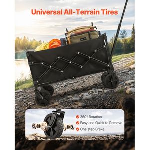 Carrello Pieghevole da Esterno 120L 225LBS con Ruote per Ogni Terreno, Carrello Pieghevole Resistente con Funzionalità Regolabili per Uso in Spiaggia OEM - Product Image 2