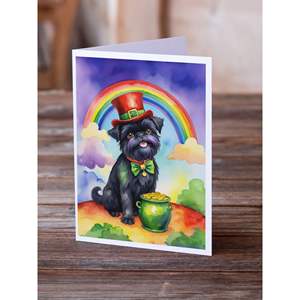 Affenpinscher St Patrick's Day Tarjetas de felicitación Paquete de 8 Whimsical A7 Tamaño 5x7 Tarjetas de nota en blanco con sobres - Product Image 2