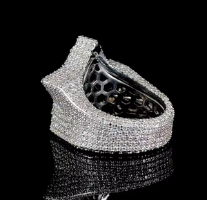 Luxury Star Shape Moissanite <b>Ring</b> Iced Out Hip Hop <b>Statement</b> <b>Ring</b> Silver Tone Broken Heart Design Jewelry Gift - Product Image 3